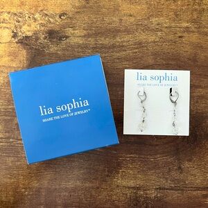 Lia Sophia clear beaded and silver earrings